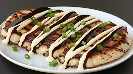 Wall Mural - Grilled Dumplings With Glaze and Garnish