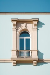 Canvas Print - European building window architecture entrance.