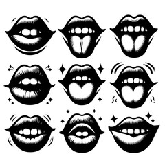 Wall Mural - set of lips