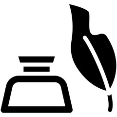 Poster - Ink And Quill vector icon illustration of Literature iconset.