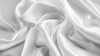 © Obsidian - Closeup of rippled white silk fabric lines. 3d render