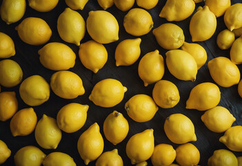 Wall Mural - Close-up with many lemons