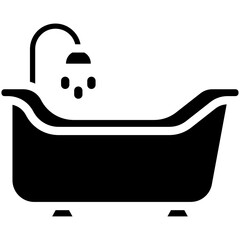 Sticker - Bathtub vector icon illustration of Home Improvements iconset.