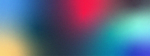 Wall Mural - abstract multicolor gradient background with vibrant blue, red, yellow, and green hues. retro grainy