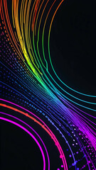 Wall Mural - Vertical background with fluorescent light waves.