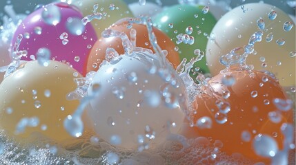 Poster - Labor Day water balloons. Generative AI.