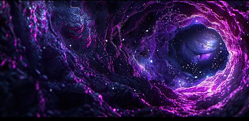 Wall Mural - illustration of an abstract purple-black galaxy forming a spiral