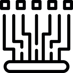 Wall Mural - bold line icon representing a data stream processing system connecting multiple sources