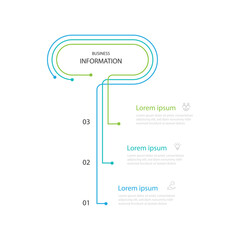 template vector infographic with 3 step line suitable for web presentation and business information