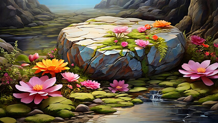 Wall Mural - Natural scenery and rocks.