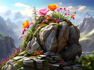 Wall Mural - Natural scenery and rocks.