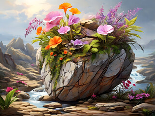 Wall Mural - Natural scenery and rocks.