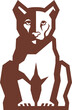 © irondah - sit  down cougar logo vector illustration