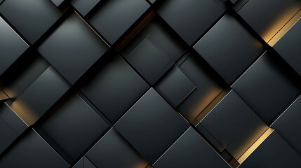 Poster - Dark 3d geometric texture illustration. Bright grid pattern