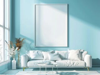 Aufkleber - Three-dimensional renders, 3D illustrations, and a mock-up poster presentation in one color