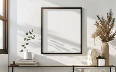 Aufkleber - Poster mockup on the ground, with blank frame for your design. Layout mockup.