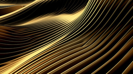 Wall Mural - Flowing golden waves create a mesmerizing and luxurious visual rhythm.