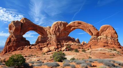 Sticker - Limestone arches in the desert formed by wind img