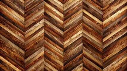 Wall Mural - Richly ornate seamless chevron wood parquet texture in deep earthy brown tones, perfect for luxurious design and sophisticated backgrounds.