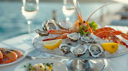 Poster - Seafood served exquisitely in a luxury hotel picture