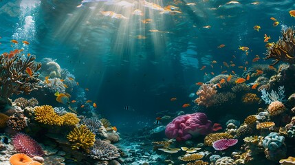 Poster - Underwater coral reef gardens with vibrant corals