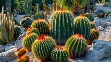 Wall Mural - Rare species of cacti in a desert botanical img