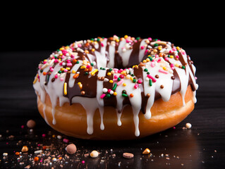 Sticker - chocolate donut with sprinkles