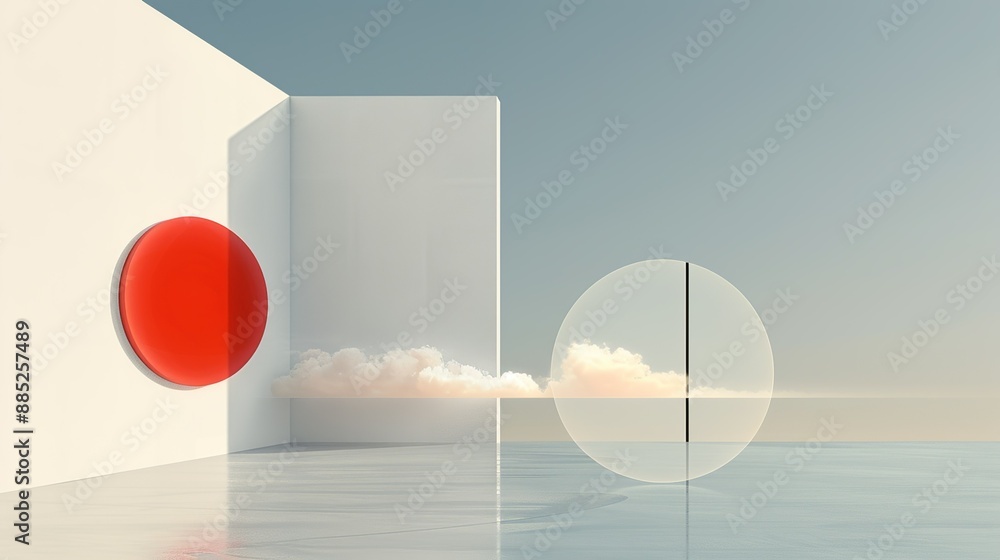 Abstract illustration of overlapping geometric forms with a sense of ...