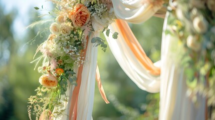 Wall Mural - Wedding ribbons for decorating the arch and aisle image