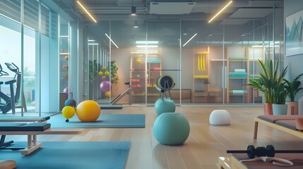 Sticker - Modern office with a fitness and relaxation area img