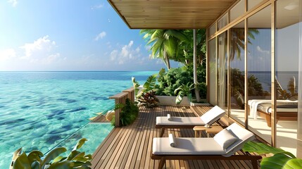 Poster - Terrace in a hotel room in the maldives img