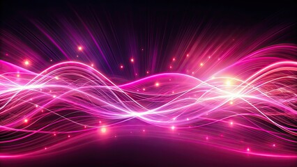 Wall Mural - Abstract neon energy flow in pink for modern, dynamic high-tech backgrounds, neon, energy, flow, pink, abstract