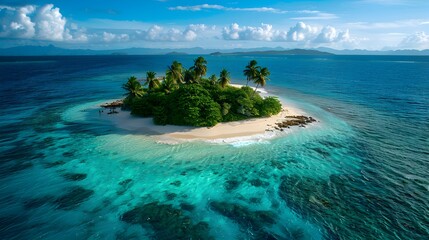 Canvas Print - A tropical island with unique flora and fauna image