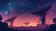 © Purichaya - An astronomical observatory with satellite dishes, collecting and transmitting data from space observations