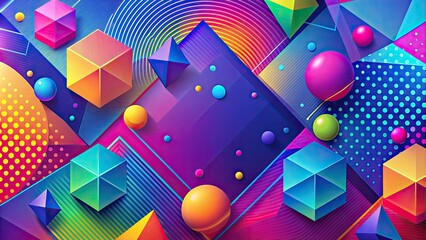 Wall Mural - Abstract background with vibrant colors and geometric shapes , geometric, vibrant, colors, abstract, background, design