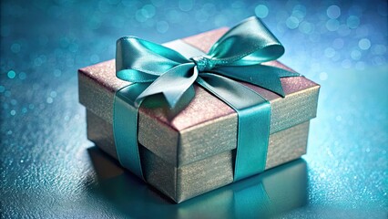 Canvas Print - Gift box with a shiny ribbon, perfect for holidays or special occasions, present, surprise, celebration, wrapping