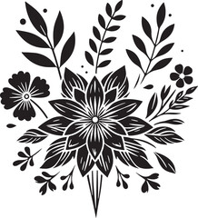 Wall Mural - Editable Flower Decoration Elements Silhouette Vector Design