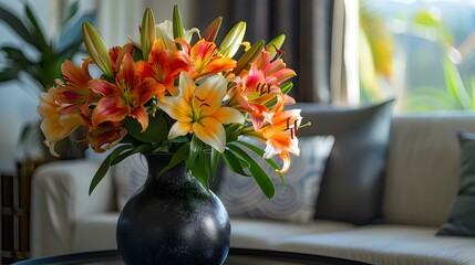 Canvas Print - A flower bouquet of lilies img