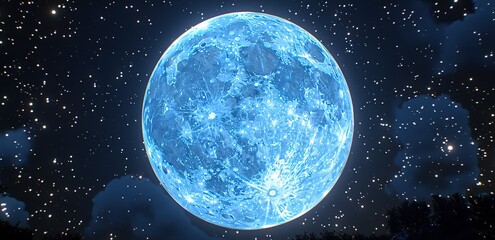 Wall Mural - illustration of the appearance of the moon's surface with an outer space background