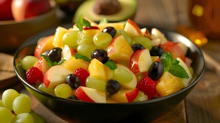 Wall Mural - Fruit salad is refreshing and healthy with pieces image