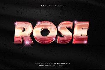 Wall Mural - Super Glossy Rose Gold 3D Text Effect