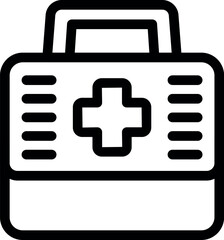 Poster - Simple first aid kit icon featuring a prominent cross, symbolizing medical assistance and emergency preparedness