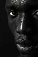 Wall Mural - black man close up studio portrait