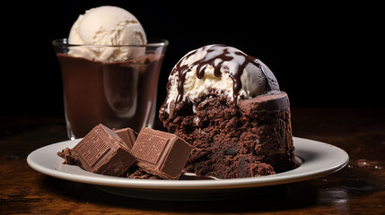 Sticker - hot chocolate  brownie dessert ice cream