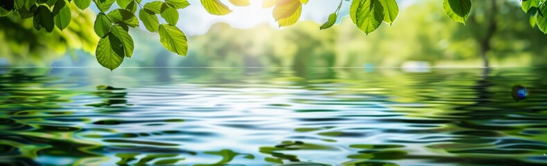 background with water and plants blurred