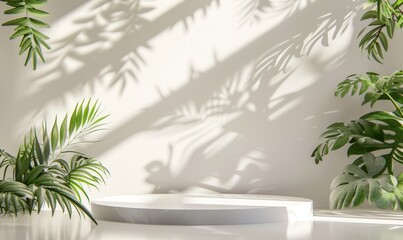 Wall Mural - Presentation podium showing natural beauty, health and relaxation.