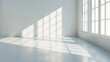 © Антон Сальников - White minimalist room with natural light overlaying shadows and abstract background