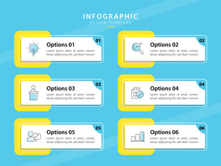 Business infographic template. 8 Step timeline journey. Process diagram, 8 options on a blue background, element vector illustration.