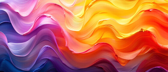 Wall Mural - Abstract wavy colorful waves background texture, soft smooth silk wave motion design, flowing liquid swirl pattern, colored satin backdrop