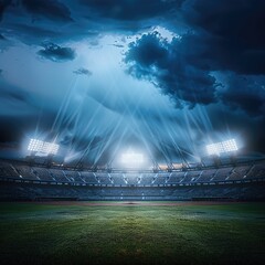 Wall Mural - Illuminated sports stadium lights conceptual image 